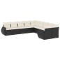 vidaXL Set de sofás de jardín 10 pzas cojines ratán sintético negro vidaXL Set de sofás de jardín 10 pzas cojines ratán sintético negro