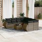 vidaXL Set de muebles de jardín 9 pzas y cojines ratán sintético gris vidaXL Set de muebles de jardín 9 pzas y cojines ratán sintético gris