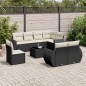vidaXL Set de sofás de jardín 8 piezas y cojines ratán sintético negro vidaXL Set de sofás de jardín 8 piezas y cojines ratán sintético negro