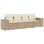 vidaXL Juego de sofás jardín con cojines 4 pzas ratán sintético beige vidaXL Juego de sofás jardín con cojines 4 pzas ratán sintético beige