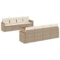 vidaXL Set de sofás de jardín 9 pzas con cojines ratán sintético beige vidaXL Set de sofás de jardín 9 pzas con cojines ratán sintético beige