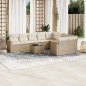 vidaXL Juego de sofás jardín con cojines beige 10 pzas ratán sintético vidaXL Juego de sofás jardín con cojines beige 10 pzas ratán sintético