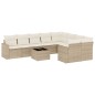 vidaXL Juego de sofás jardín con cojines beige 10 pzas ratán sintético vidaXL Juego de sofás jardín con cojines beige 10 pzas ratán sintético