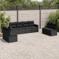 vidaXL Set de sofás de jardín 8 piezas y cojines ratán sintético negro vidaXL Set de sofás de jardín 8 piezas y cojines ratán sintético negro
