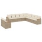 vidaXL Set de sofás de jardín 11pzas con cojines ratán sintético beige vidaXL Set de sofás de jardín 11pzas con cojines ratán sintético beige