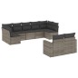 vidaXL Set de muebles de jardín 9 pzas y cojines ratán sintético gris vidaXL Set de muebles de jardín 9 pzas y cojines ratán sintético gris