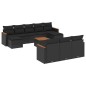 vidaXL Set de sofás de jardín 11 pzas y cojines ratán sintético negro vidaXL Set de sofás de jardín 11 pzas y cojines ratán sintético negro