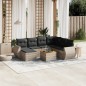 vidaXL Set de sofás de jardín 8 pzas y cojines ratán sintético gris vidaXL Set de sofás de jardín 8 pzas y cojines ratán sintético gris