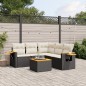 vidaXL Set de sofás de jardín 6 piezas y cojines ratán sintético negro vidaXL Set de sofás de jardín 6 piezas y cojines ratán sintético negro