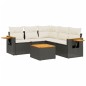 vidaXL Set de sofás de jardín 6 piezas y cojines ratán sintético negro vidaXL Set de sofás de jardín 6 piezas y cojines ratán sintético negro