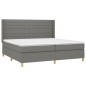 vidaXL Cama box spring colchón y luces LED tela gris claro 200x200 cm vidaXL Cama box spring colchón y luces LED tela gris claro 200x200 cm