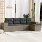 vidaXL Juego de sofás jardín con cojines 5 pzas ratán sintético gris vidaXL Juego de sofás jardín con cojines 5 pzas ratán sintético gris
