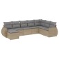 vidaXL Juego de sofás de jardín con cojines beige 8 pzas ratán PE vidaXL Juego de sofás de jardín con cojines beige 8 pzas ratán PE
