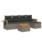 vidaXL Set de muebles de jardín 6 pzas y cojines ratán sintético gris vidaXL Set de muebles de jardín 6 pzas y cojines ratán sintético gris