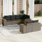 vidaXL Set de sofás de jardín 7 piezas con cojines ratán PE gris vidaXL Set de sofás de jardín 7 piezas con cojines ratán PE gris