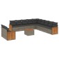 vidaXL Set de sofás de jardín 12 pzas con cojines ratán sintético gris vidaXL Set de sofás de jardín 12 pzas con cojines ratán sintético gris
