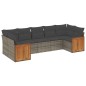 vidaXL Set de sofás de jardín 7 piezas con cojines ratán PE gris vidaXL Set de sofás de jardín 7 piezas con cojines ratán PE gris