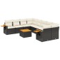 vidaXL Set de sofás de jardín 8 piezas y cojines ratán sintético negro vidaXL Set de sofás de jardín 8 piezas y cojines ratán sintético negro