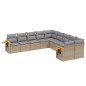 vidaXL Juego de sofás jardín con cojines beige 10 pzas ratán sintético vidaXL Juego de sofás jardín con cojines beige 10 pzas ratán sintético