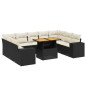 vidaXL Set de sofás de jardín 10 pzas cojines ratán sintético negro vidaXL Set de sofás de jardín 10 pzas cojines ratán sintético negro