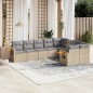 vidaXL Set de sofás de jardín 9 pzas con cojines ratán sintético beige