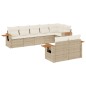 vidaXL Juego de sofás de jardín con cojines beige 8 pzas ratán PE vidaXL Juego de sofás de jardín con cojines beige 8 pzas ratán PE