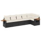 vidaXL Set de sofás de jardín 6 piezas y cojines ratán sintético negro vidaXL Set de sofás de jardín 6 piezas y cojines ratán sintético negro