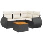 vidaXL Set de muebles de jardín 5 pzas y cojines ratán sintético negro vidaXL Set de muebles de jardín 5 pzas y cojines ratán sintético negro