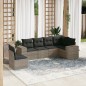 vidaXL Set de muebles de jardín 6 pzas y cojines ratán sintético gris vidaXL Set de muebles de jardín 6 pzas y cojines ratán sintético gris