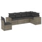 vidaXL Set de muebles de jardín 6 pzas y cojines ratán sintético gris vidaXL Set de muebles de jardín 6 pzas y cojines ratán sintético gris