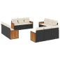 vidaXL Set de sofás de jardín 12 piezas cojines ratán sintético negro vidaXL Set de sofás de jardín 12 piezas cojines ratán sintético negro