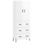 vidaXL Aparador alto madera contrachapada blanco brillo 69,5x34x180 cm vidaXL Aparador alto madera contrachapada blanco brillo 69,5x34x180 cm