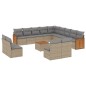 vidaXL Set sofás de jardín 14 pzas con cojines ratán sintético beige vidaXL Set sofás de jardín 14 pzas con cojines ratán sintético beige