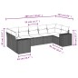vidaXL Set de comedor de jardín 7 pzas y cojines ratán sintético negro