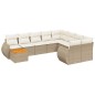 vidaXL Juego de sofás jardín con cojines beige 10 pzas ratán sintético vidaXL Juego de sofás jardín con cojines beige 10 pzas ratán sintético
