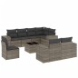 vidaXL Set de muebles de jardín 9 pzas y cojines ratán sintético gris vidaXL Set de muebles de jardín 9 pzas y cojines ratán sintético gris