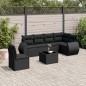 vidaXL Set de comedor de jardín 7 pzas y cojines ratán sintético negro vidaXL Set de comedor de jardín 7 pzas y cojines ratán sintético negro