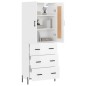 vidaXL Aparador alto madera contrachapada blanco brillo 69,5x34x180 cm vidaXL Aparador alto madera contrachapada blanco brillo 69,5x34x180 cm