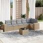 vidaXL Set sofás de jardín 7 piezas y cojines ratán sintético beige vidaXL Set sofás de jardín 7 piezas y cojines ratán sintético beige