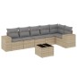 vidaXL Set sofás de jardín 7 piezas y cojines ratán sintético beige vidaXL Set sofás de jardín 7 piezas y cojines ratán sintético beige