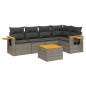 vidaXL Set de muebles de jardín 6 pzas y cojines ratán sintético gris