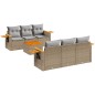 vidaXL Set sofás de jardín 7 piezas y cojines ratán sintético beige vidaXL Set sofás de jardín 7 piezas y cojines ratán sintético beige