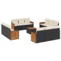 vidaXL Set de sofás de jardín y cojines 13 pzas ratán sintético negro vidaXL Set de sofás de jardín y cojines 13 pzas ratán sintético negro