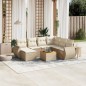 vidaXL Juego de sofás de jardín con cojines beige 8 pzas ratán PE vidaXL Juego de sofás de jardín con cojines beige 8 pzas ratán PE