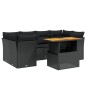 vidaXL Set de comedor de jardín 7 pzas y cojines ratán sintético negro vidaXL Set de comedor de jardín 7 pzas y cojines ratán sintético negro