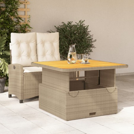 vidaXL Set comedor de jardín 2 pzas con cojines ratán sintético beige