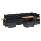 vidaXL Set de sofás de jardín 8 piezas y cojines ratán sintético negro vidaXL Set de sofás de jardín 8 piezas y cojines ratán sintético negro