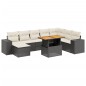 vidaXL Set de sofás de jardín 8 piezas y cojines ratán sintético negro vidaXL Set de sofás de jardín 8 piezas y cojines ratán sintético negro