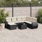 vidaXL Set de sofás de jardín 8 piezas y cojines ratán sintético negro vidaXL Set de sofás de jardín 8 piezas y cojines ratán sintético negro