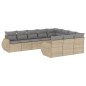vidaXL Juego de sofás jardín con cojines beige 10 pzas ratán sintético vidaXL Juego de sofás jardín con cojines beige 10 pzas ratán sintético